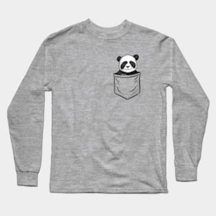 For Panda Lovers Cute Panda Bear In Pocket Long Sleeve T-Shirt